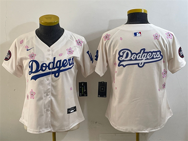 Youth Los Angeles Dodgers Team Big Logo Cream 2025 Tokyo Series Limited Stitched Baseball Jersey Youth Los Angeles Dodgers Team Big Logo Cream 2025 Tokyo Series Limited Stitched Baseball Jersey